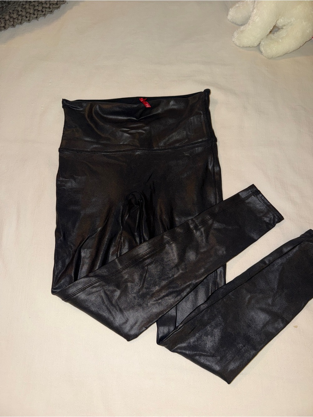 SPANX Black Faux Leather High-Rise Leggings